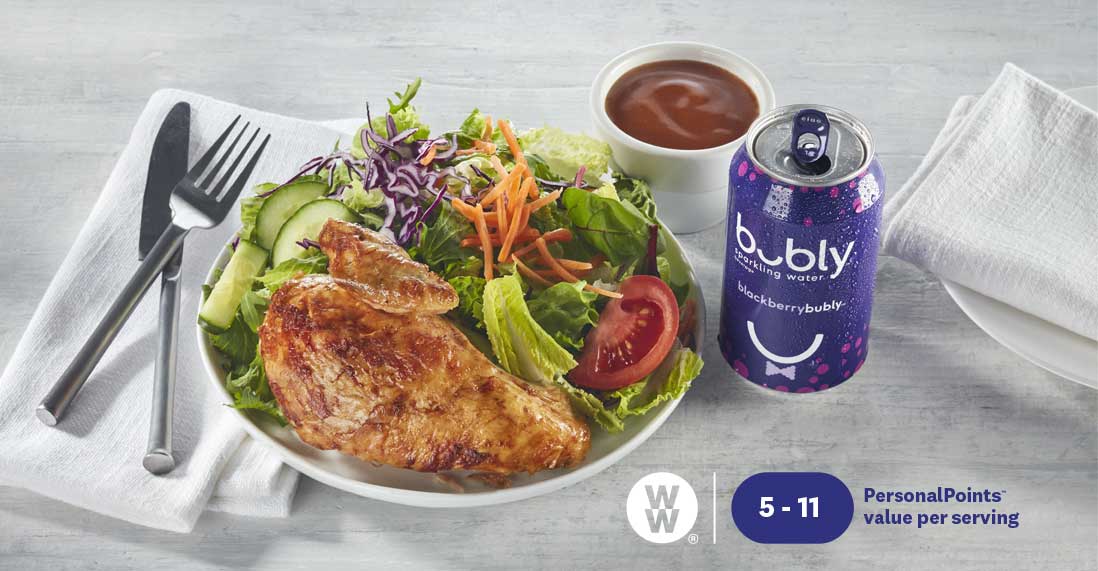 quarter chicken with salad